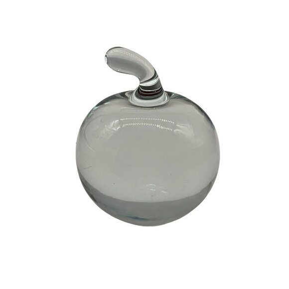 Baccarat for CARTIER Crystal Apple w/Stem PAPERWEIGHT Vtg Crystal Collectible - Picture 1 of 16